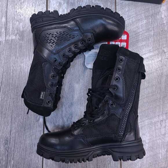5.11 Tactical EVO 8" Boot Mens 4 Black Insulated Side Zip Shock Absorbing D3O - Picture 3 of 9